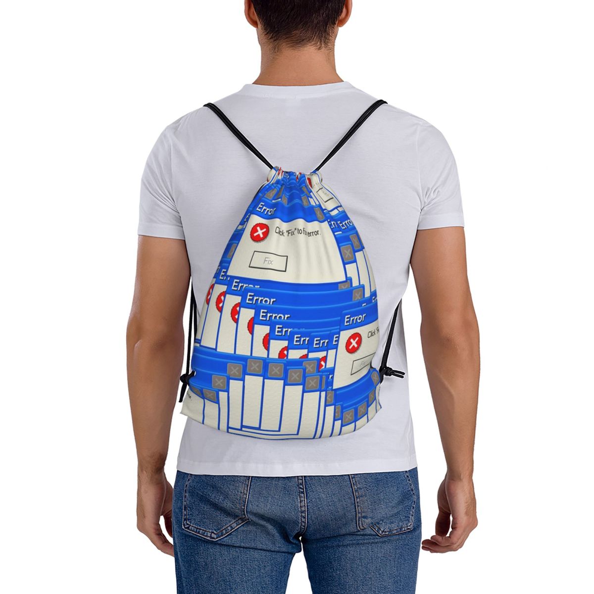 Tile Bag Drawstring - Рюкзаки-мешки с принтом Windows XP, повседневные,
