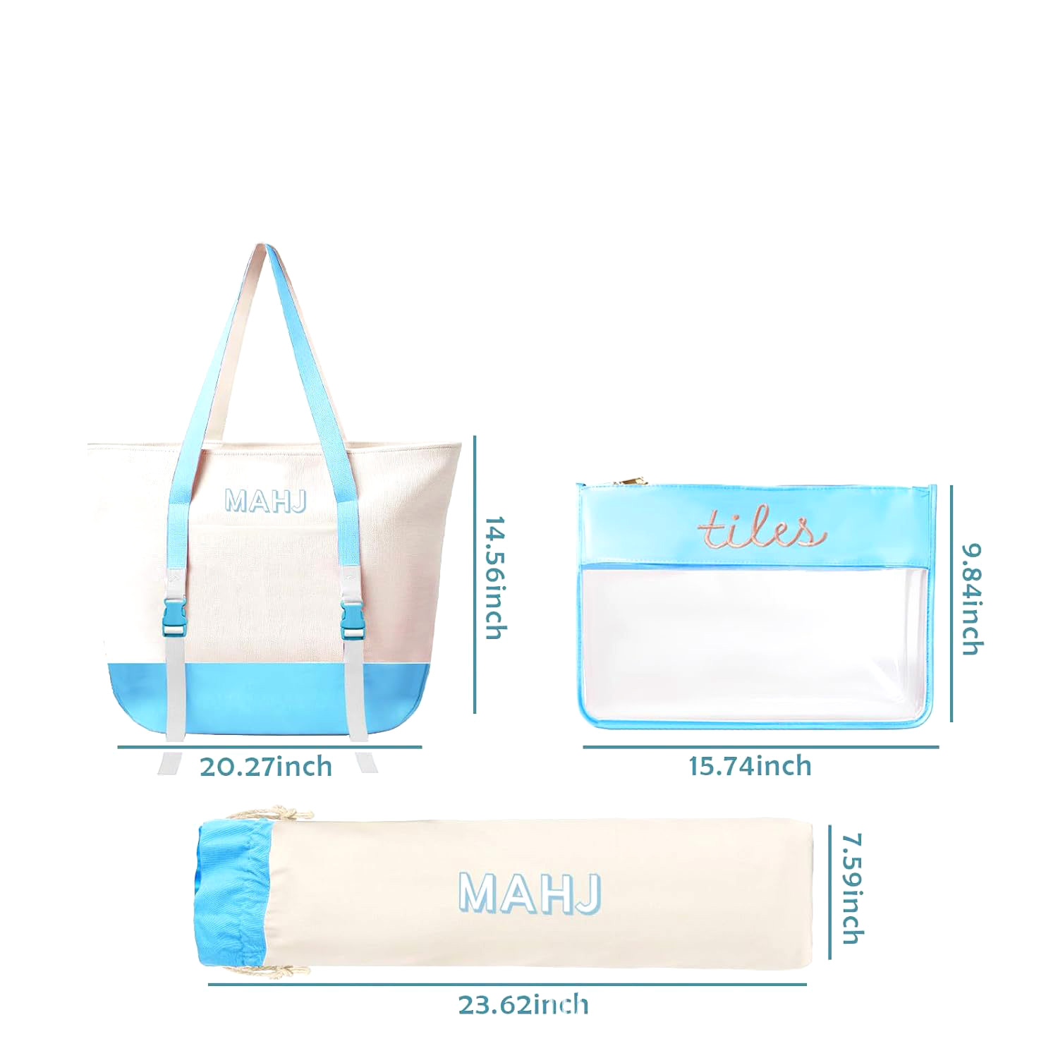 Tile Bag Drawstring - Набор холщовых сумок-тоутов для плиток маджонга