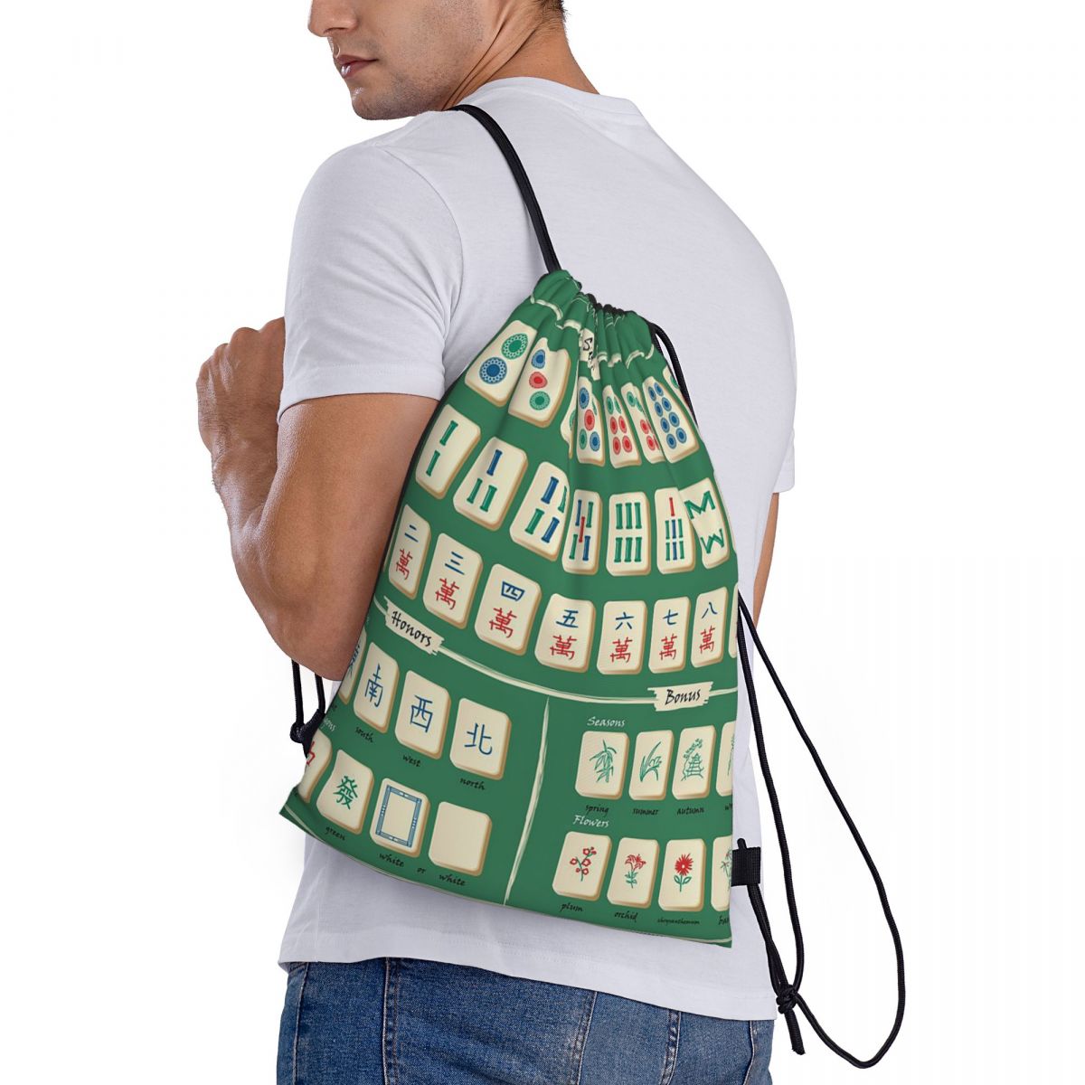 Tile Bag Drawstring - Рюкзаки с узором в виде плиток