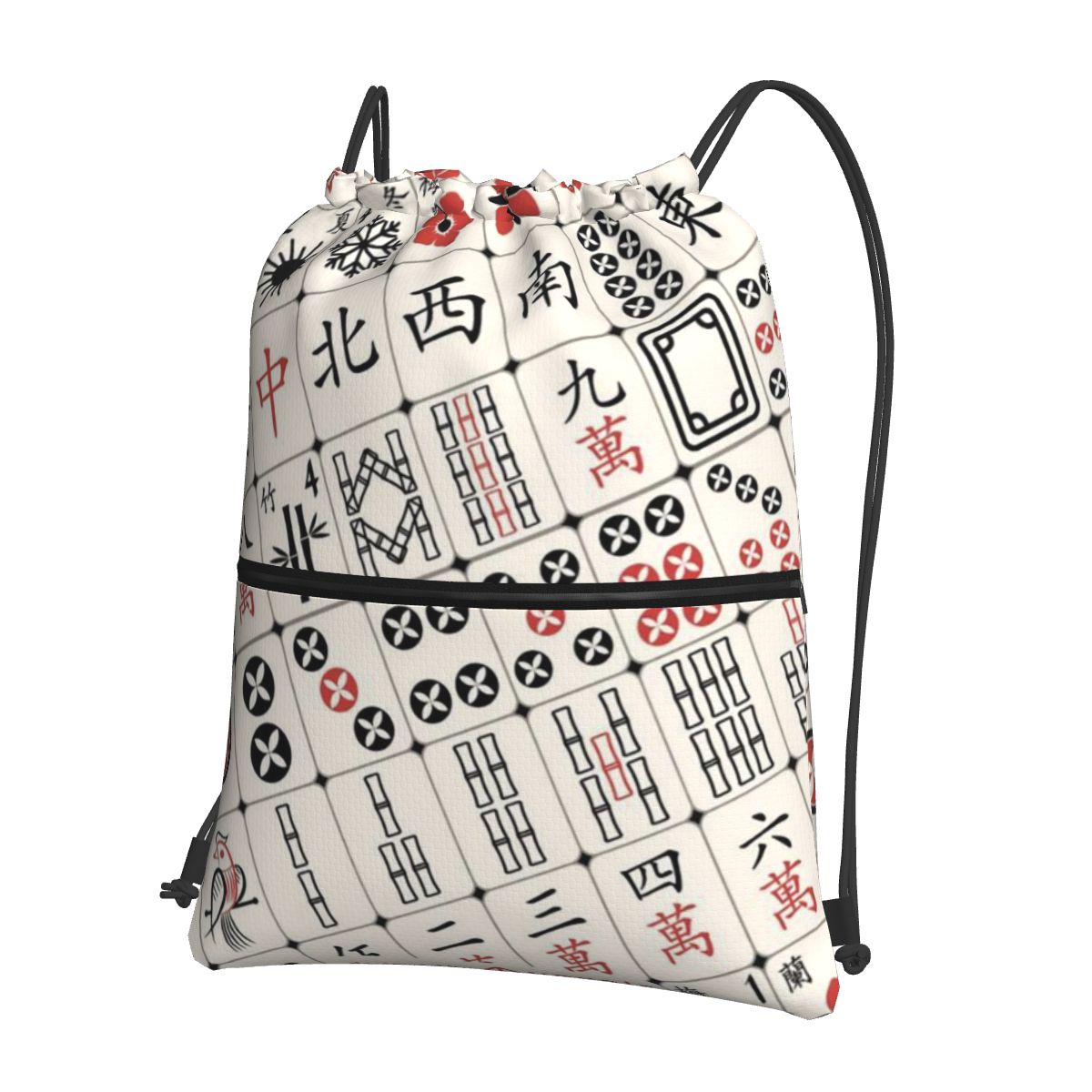 Tile Bag Drawstring - Рюкзаки с узором в стиле маджонг,