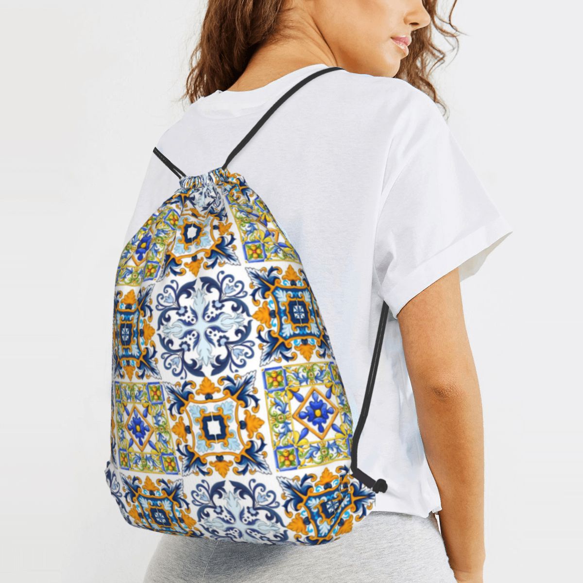 Копия сицилийской плитки, сред – обзор и цена Tile Bag Drawstring