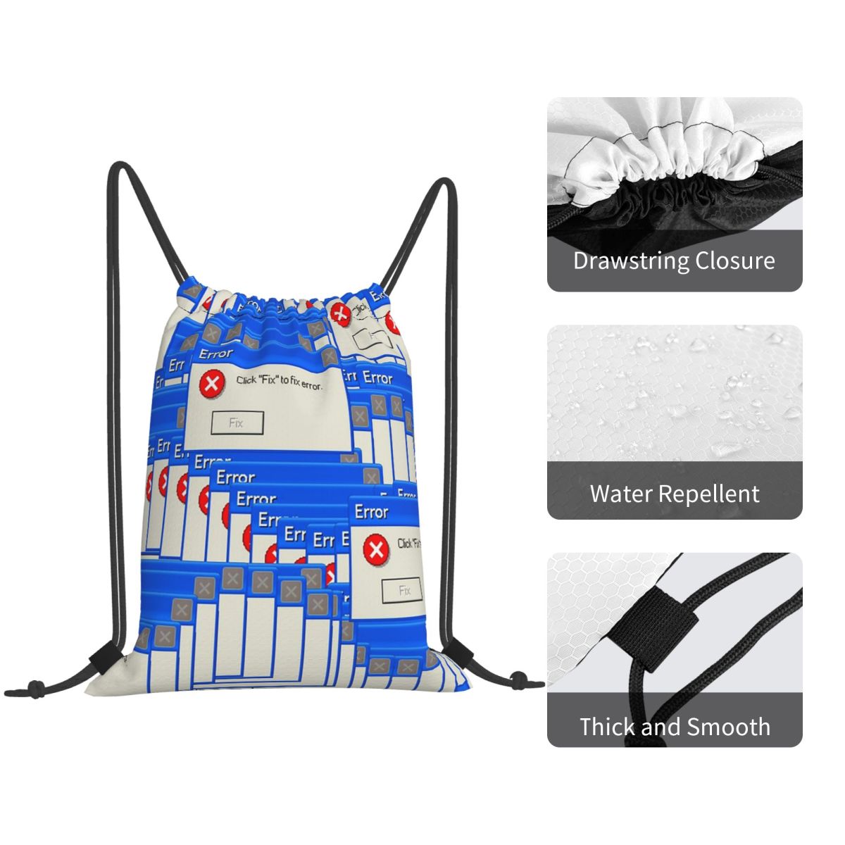 Рюкзаки-мешки с принтом Window – обзор и цена Tile Bag Drawstring
