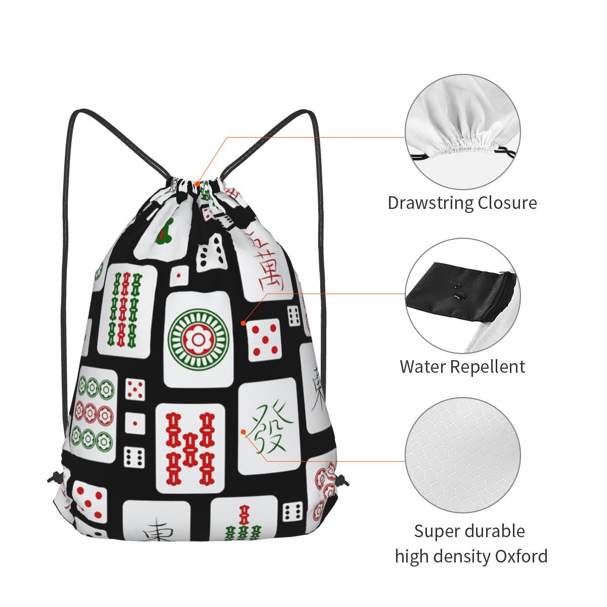 Рюкзаки-мешки на шнурке с прин – обзор и цена Tile Bag Drawstring