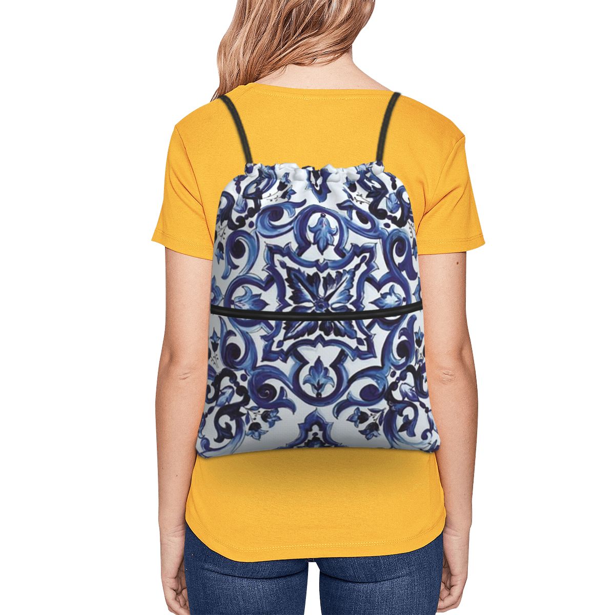 Синие рюкзаки с цветочным узор – обзор и цена Tile Bag Drawstring