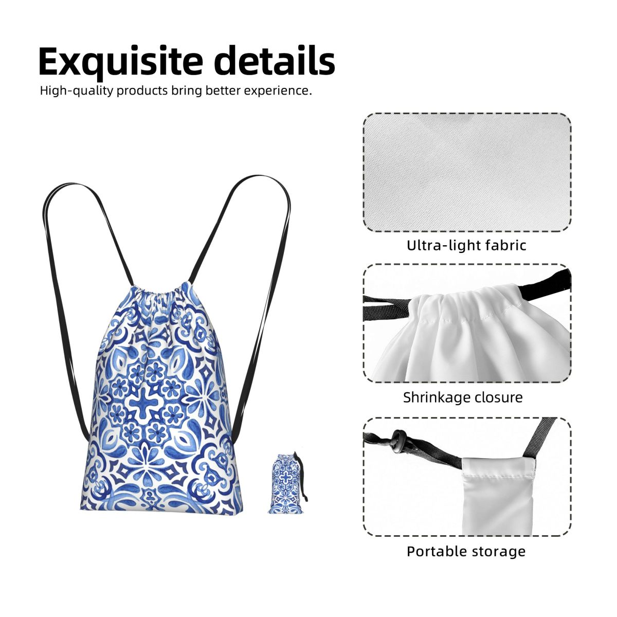 Рюкзак-мешок с мозаичным узоро – обзор и цена Tile Bag Drawstring