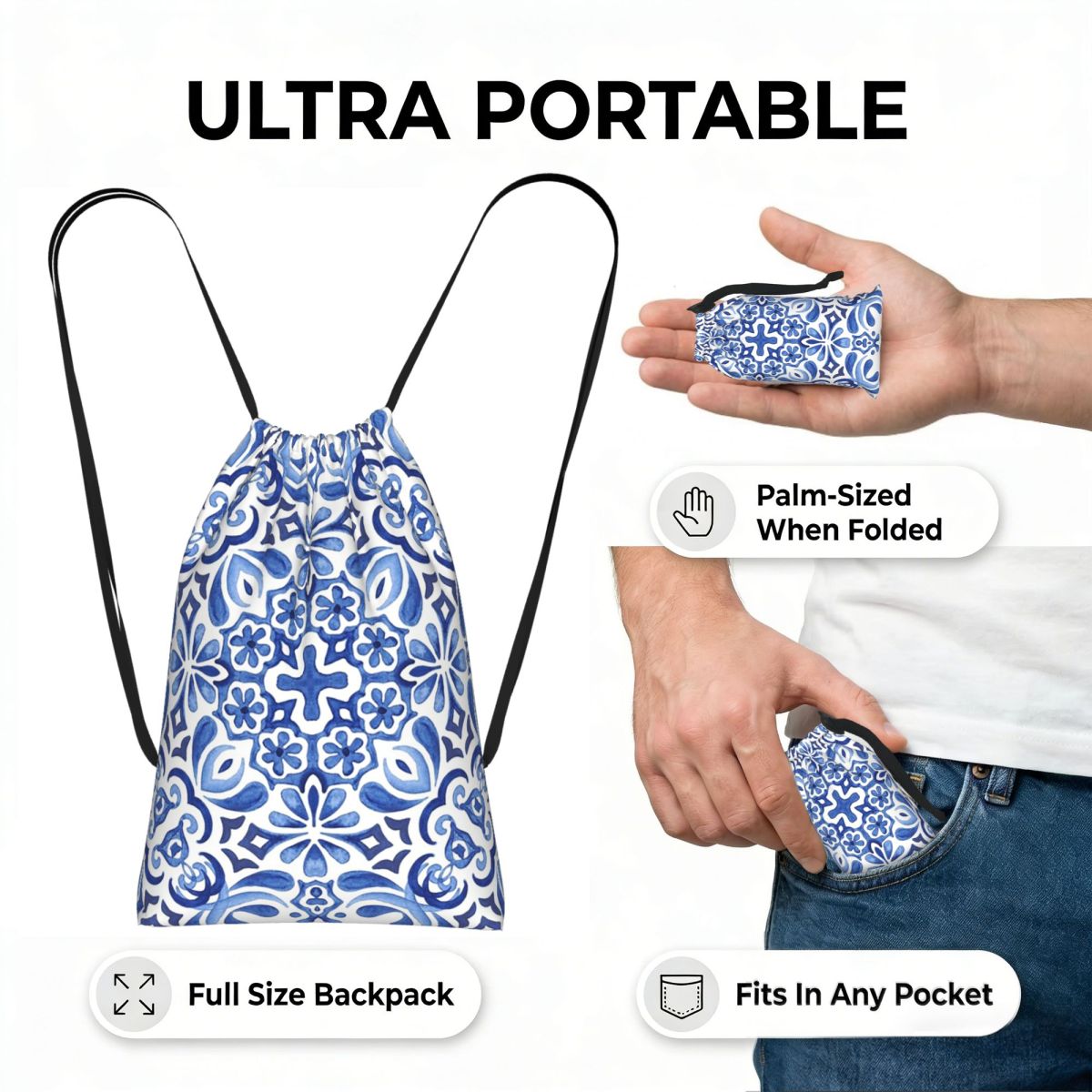 Рюкзак-мешок с мозаичным узоро – обзор и цена Tile Bag Drawstring