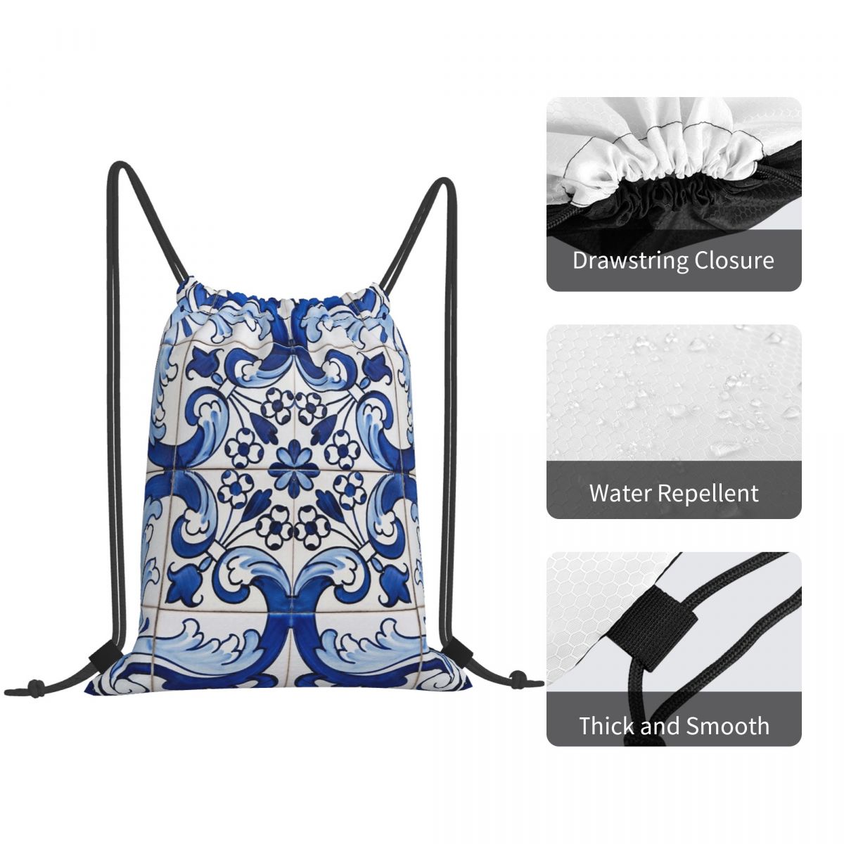 Антикварные классические рюкза – обзор и цена Tile Bag Drawstring