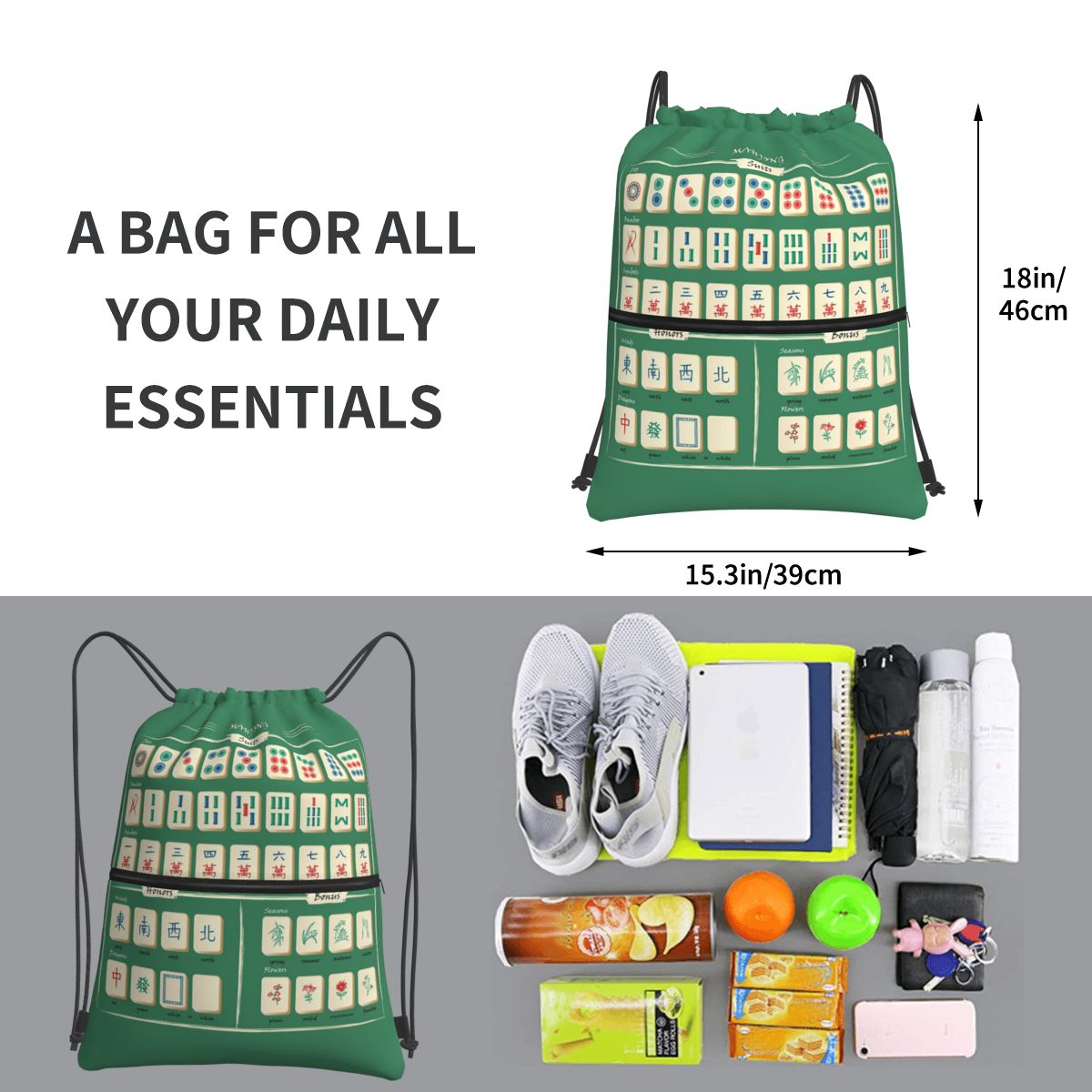 Рюкзаки с узором в стиле маджо – обзор и цена Tile Bag Drawstring
